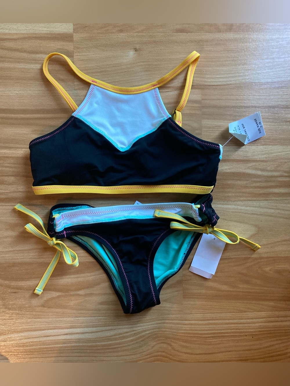 NWT Hobie Colorblock 2-piece swimsuit Sz 10